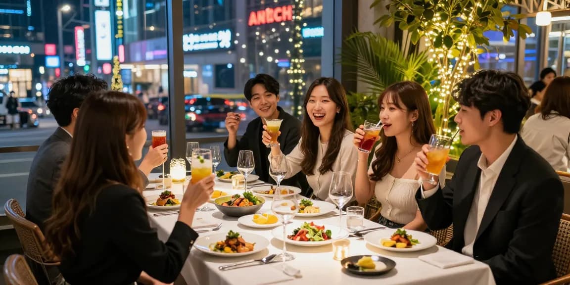 강남 세이렌의 세련된 밤문화 속 맛있는 저녁과 친구들