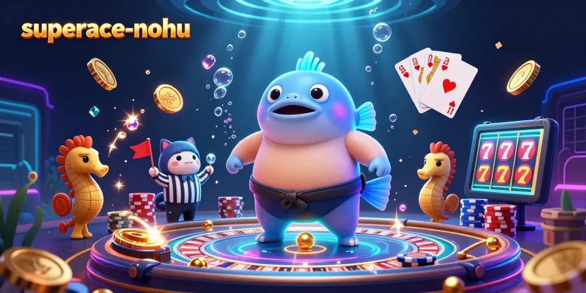 Experience superace-nohu with a vibrant underwater casino featuring a blowfish and exciting game elements.
