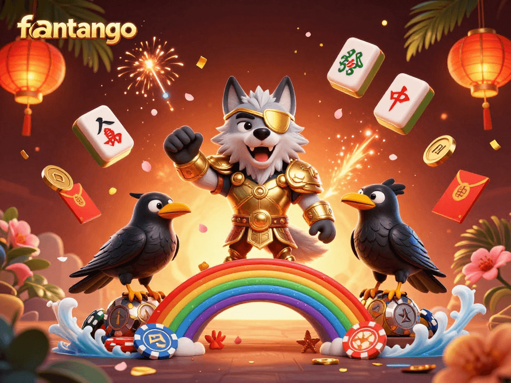 Experience the excitement of fantango with mystical characters and vibrant casino elements in an enchanting 3D scene.