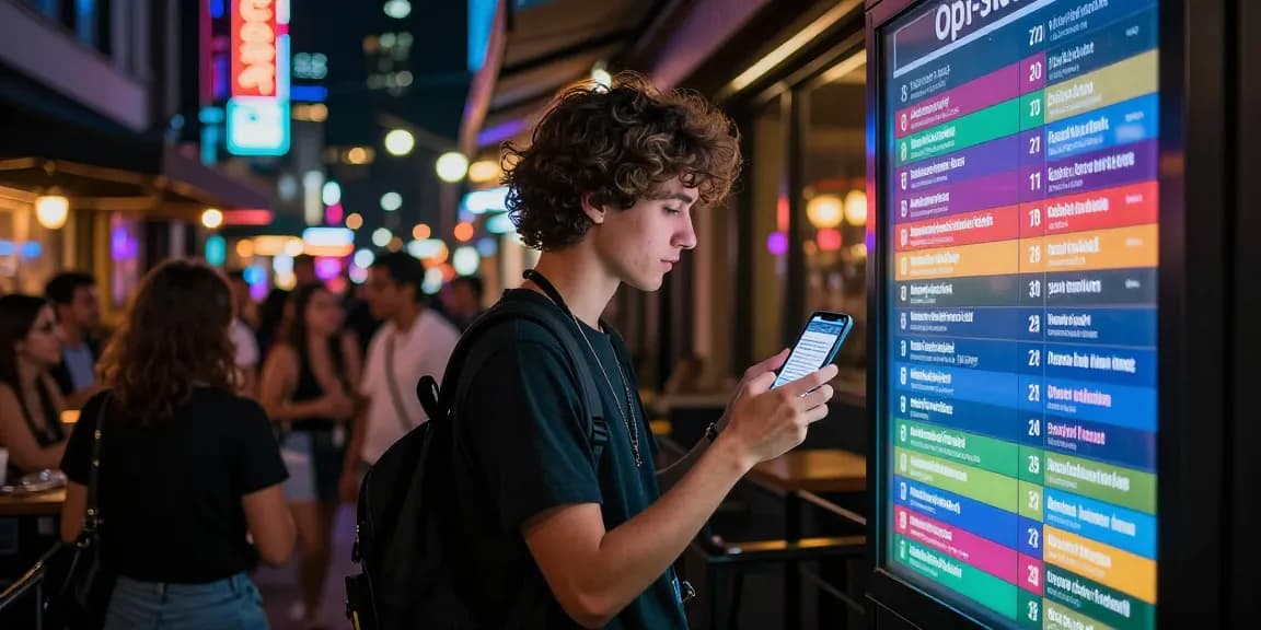 Dynamic city nightlife showcasing popular 오피사이트 and vibrant entertainment options.