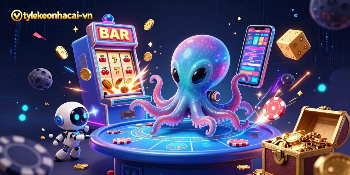 Engage with exciting casino adventures at tylekeonhacai-vn featuring a vibrant alien octopus casino scene.
