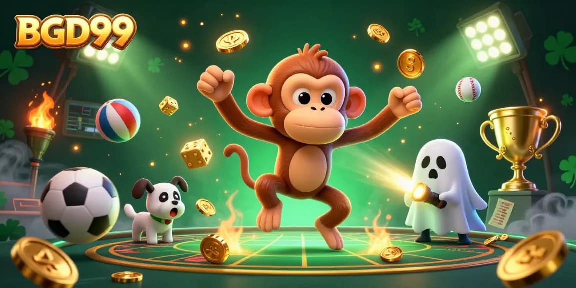 BGD99 showcases a vibrant gaming experience with unique characters in a dynamic casino setting.