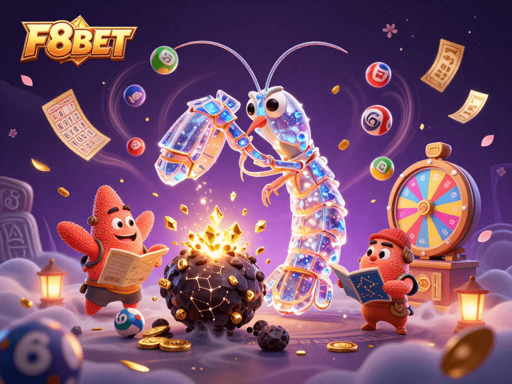 Join F8BET's exciting gaming adventure with vibrant colorful balls and cash prizes in a dynamic 3D scene.
