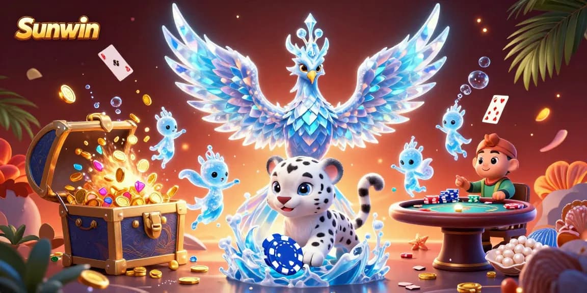 Engage with Sunwin's dynamic gaming world through an ice phoenix, poker chip play, and glowing sprites.