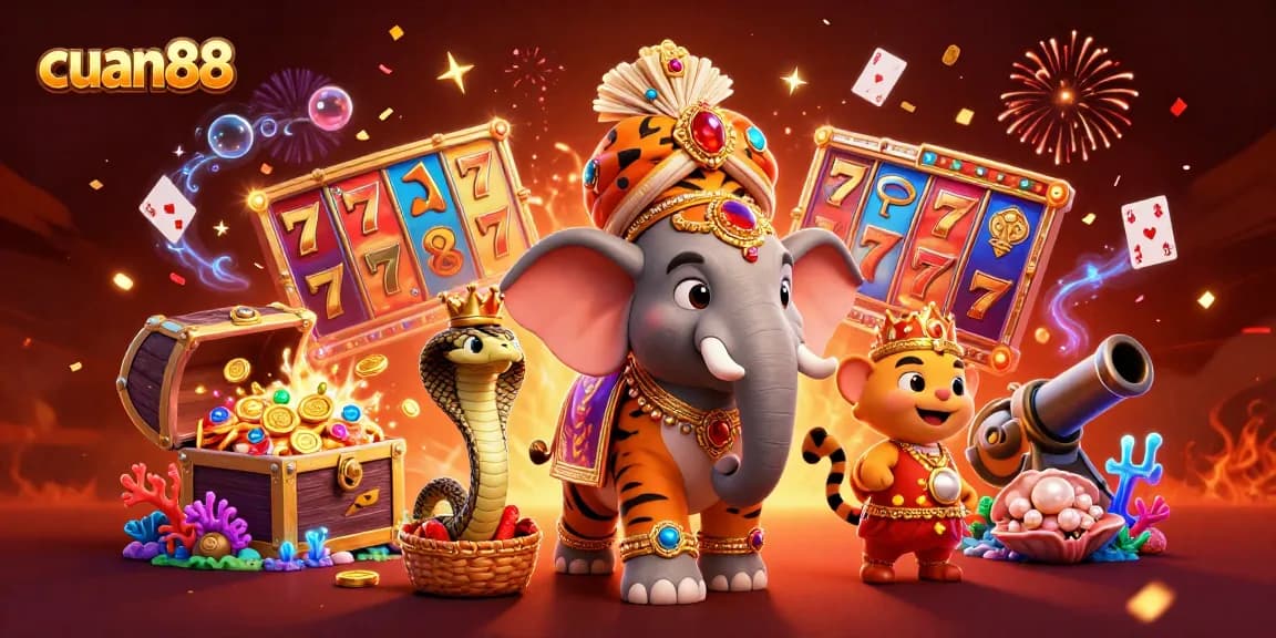 Experience thrilling gameplay at cuan88, featuring a vibrant scene with intricate casino elements and vivid characters.