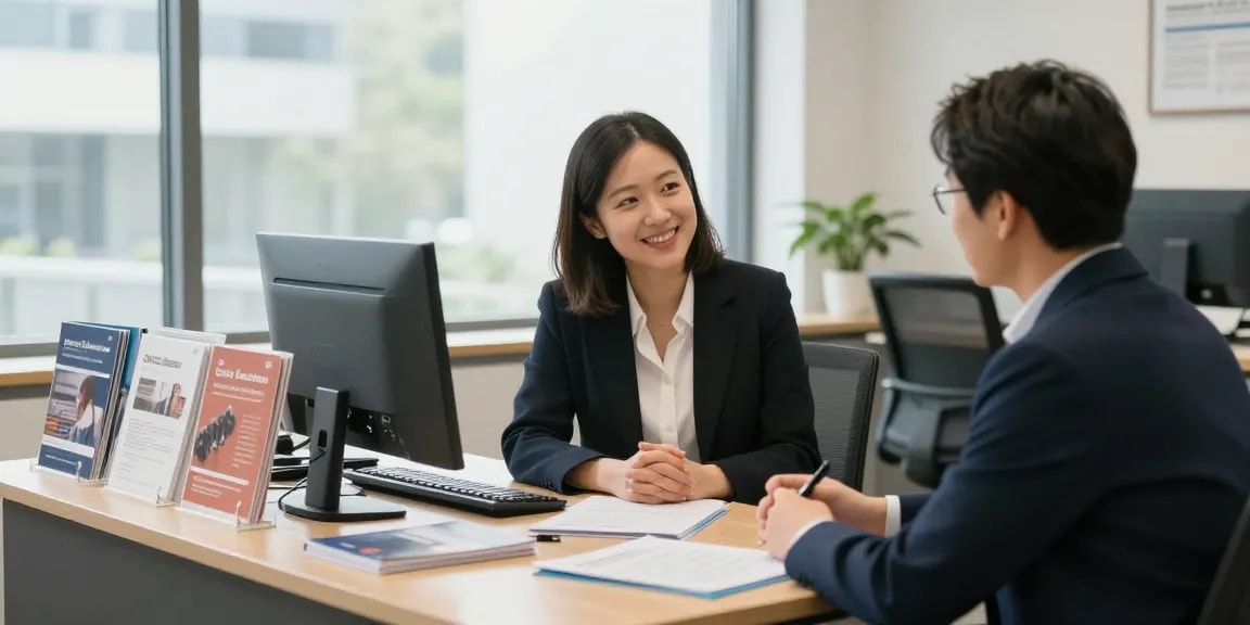 Image of a trusted local service provider offering 오피 consultation, professional guidance in a warm office setting.