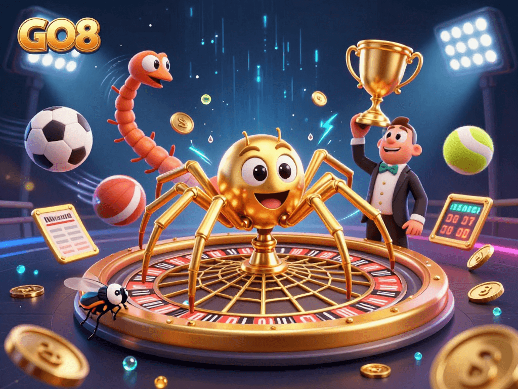 Place bets confidently at GO8's golden web roulette, where gaming excitement meets strategy.