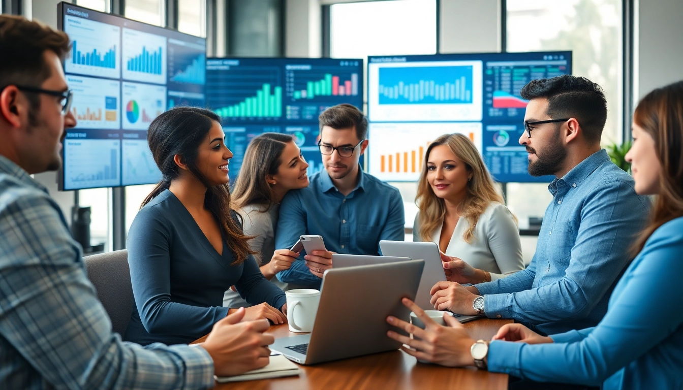 Klipy.ai sales team collaborating in a vibrant office environment.