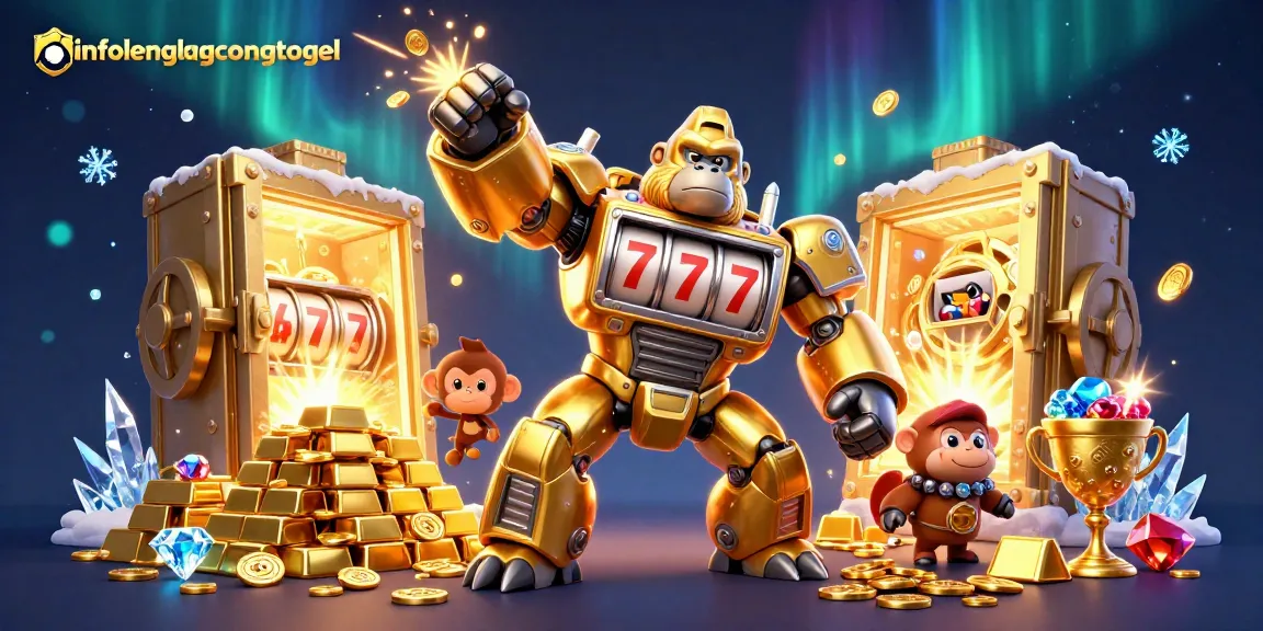 Play exciting games at infolengkapcongtogel with a golden gorilla mech and treasure bursting forth