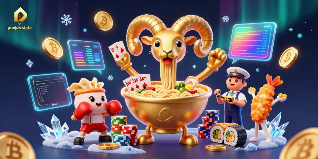 Experience thrilling poker action in a vibrant punjab-state illustration with animated characters and casino elements.