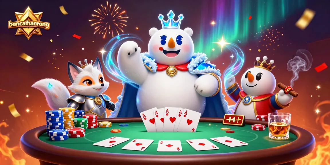 Experience thrilling poker action with bancathanrong's ice king and fox in a vibrant casino scene.
