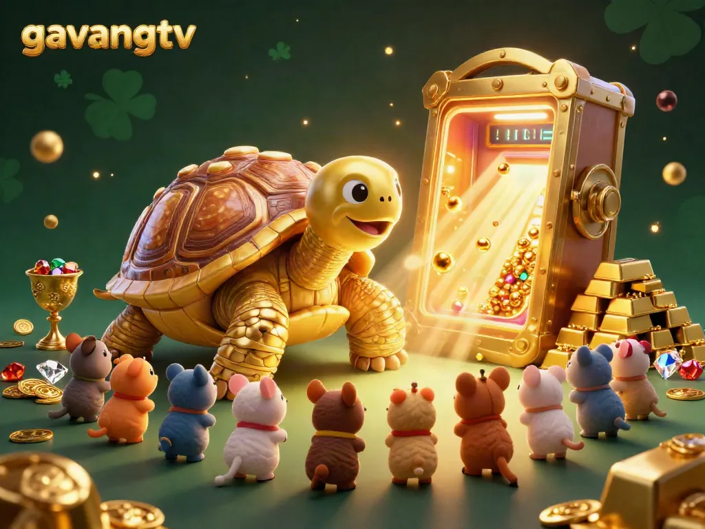 Experience exhilarating gameplay with gavangtv's vibrant and golden themed casino illustration.