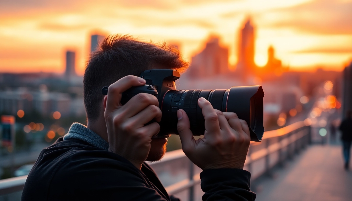 Photographer showcasing creativity while capturing scenes in Edmonton, representing photography company edmonton.