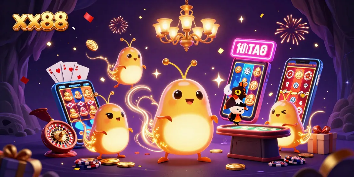 Light up your gaming experience at xx88 casino with vibrant illustrations and fun characters.