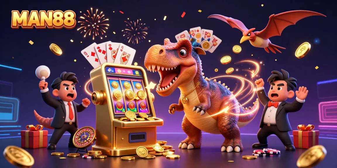 Experience MAN88’s excitement with a pachycephalosaurus jackpot scene capturing gaming action and winning moments.