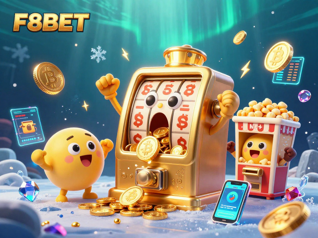 Experience the excitement of F8BET with a jackpot-winning slot machine and crypto elements.
