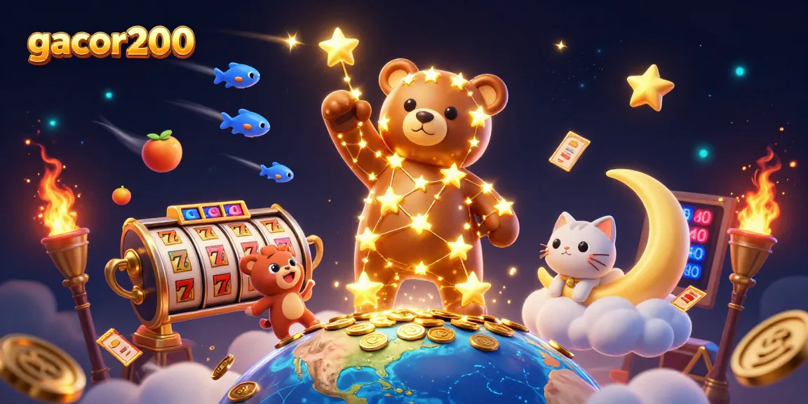 Menyenangkan bermain slot gacor200 dengan simbol keberuntungan dan koin emas yang berkilau.