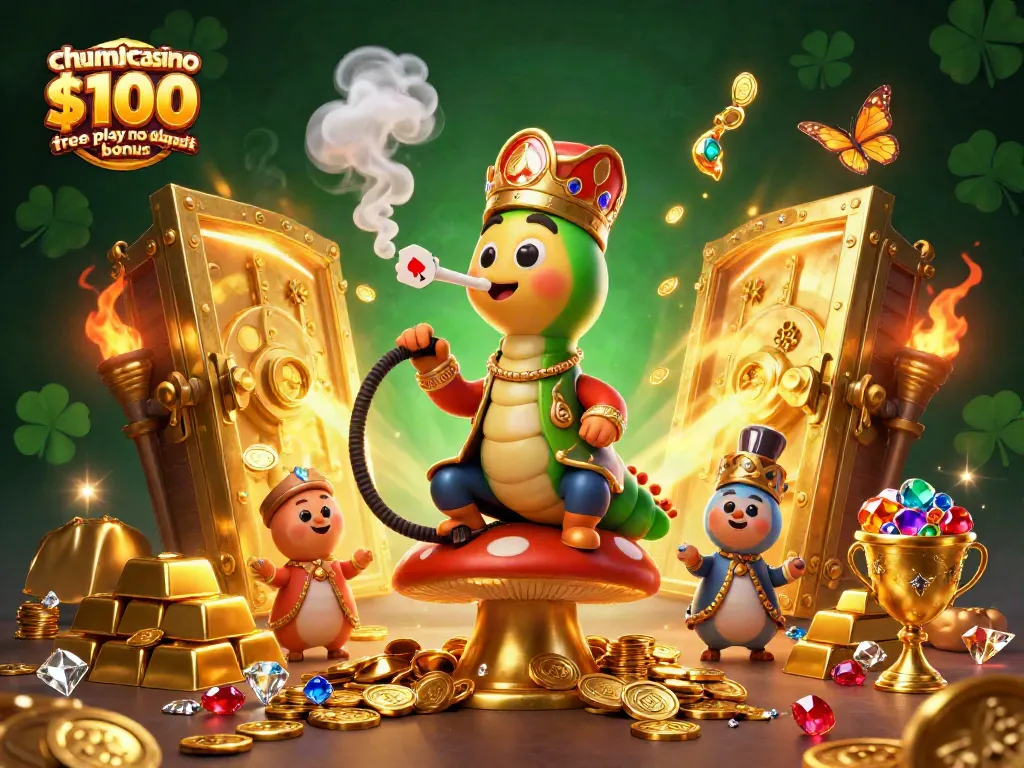Experience the excitement of chumba casino $100 free play no deposit bonus in a vibrant 3D casino scene.