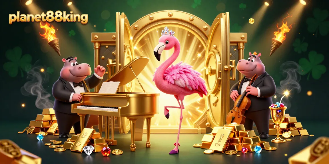 Experience thrilling games at planet88king with vibrant casino characters and dynamic treasures.