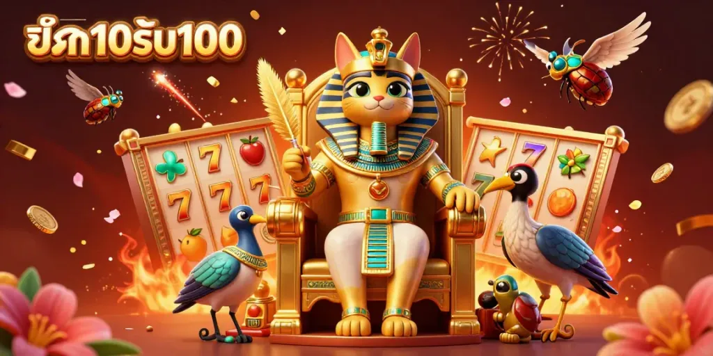 โปรโมชั่นฝาก10รับ100 สนุกไปกับการหมุนสล็อตด้วยสล็อตแมชชีนที่เต็มไปด้วยสัญลักษณ์สุดพิเศษ