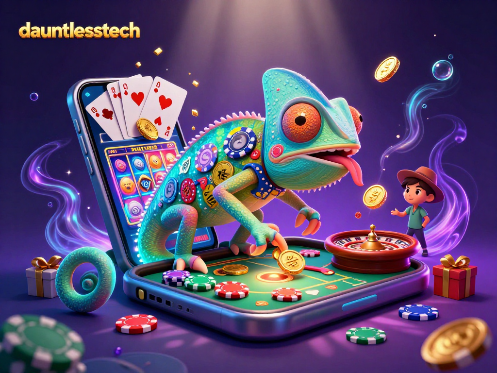 Experience the excitement of dauntlesstech with vibrant casino elements and captivating characters.