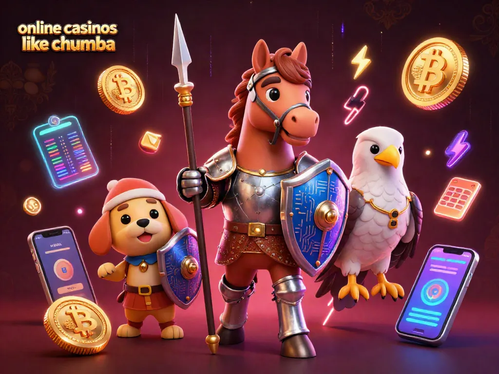 Engage with online casinos like Chumba while exploring vibrant 3D cartoon characters in a dynamic gaming scene.