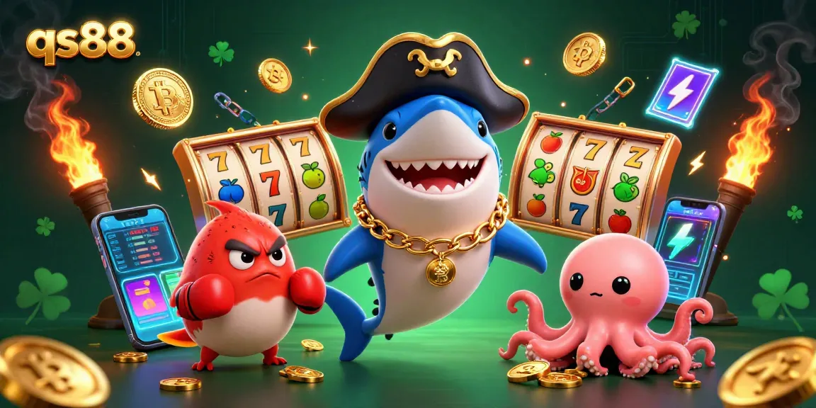 Play exciting slots and win with qs88's pirate-themed casino adventure featuring vibrant characters.