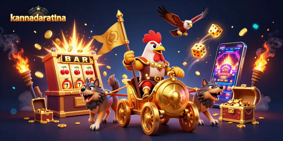 Play lucrative casino games at kannadaratna featuring a vibrant slot machine and winning features.