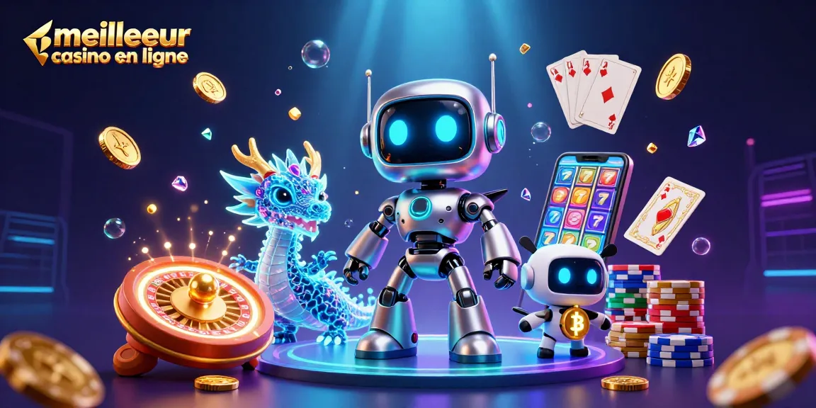 Jouer dans le meilleur casino en ligne avec un robot cyberpunk et un dragon holographique
