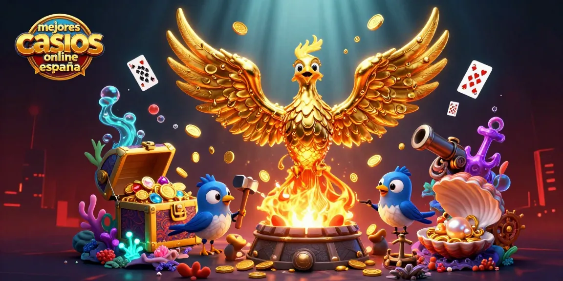 Visualiza los mejores casinos online España con una escena vibrante y dinámica en 3D, llena de energía y elementos de juego.