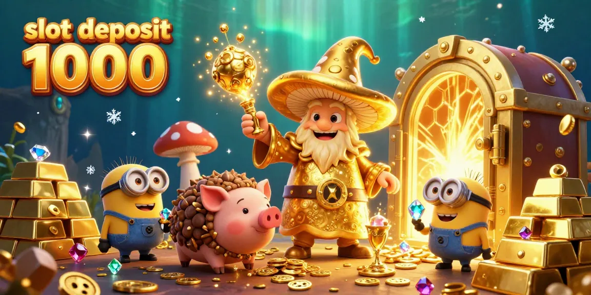 Experience the excitement of slot deposit 1000 with vibrant treasures and magical elements in this dynamic casino scene.
