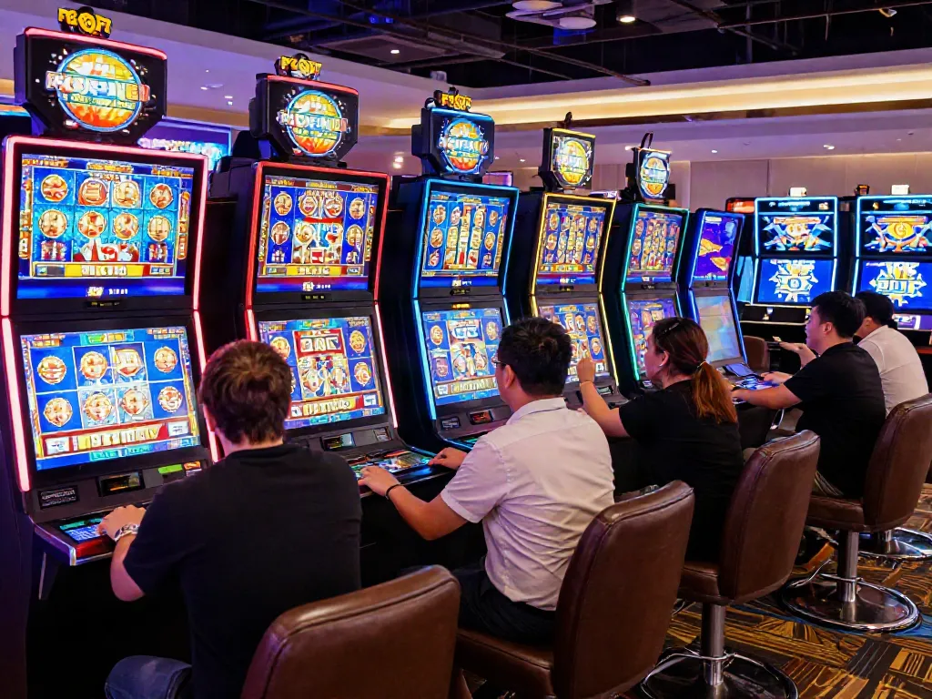 Players at slot server Thailand experiencing excitement and wins in vibrant gaming atmosphere.