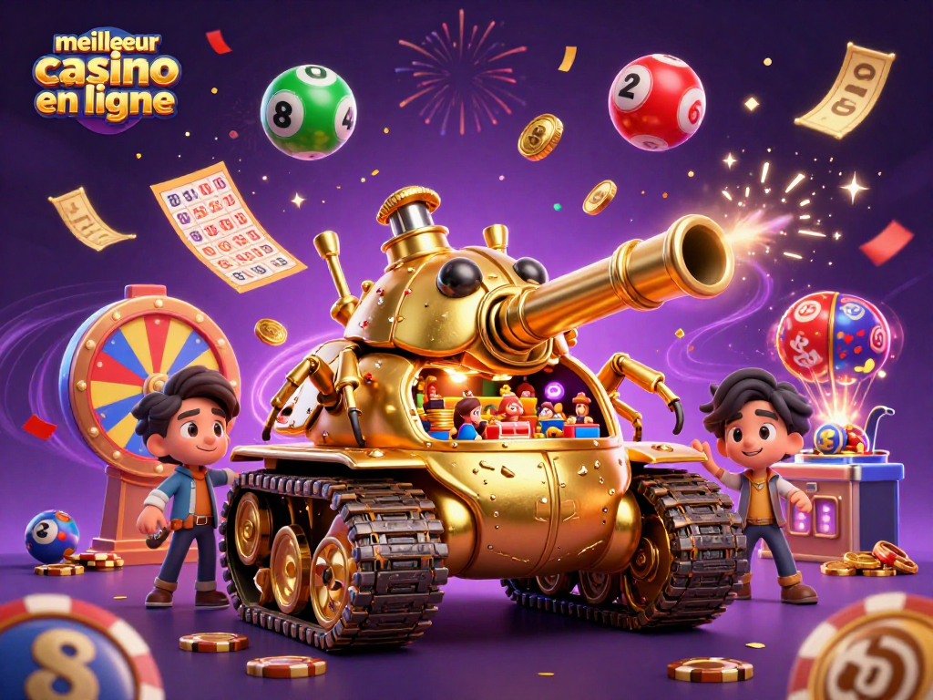Gagnez en jouant au meilleur casino en ligne avec des confettis et des éléments festifs en arrière-plan.