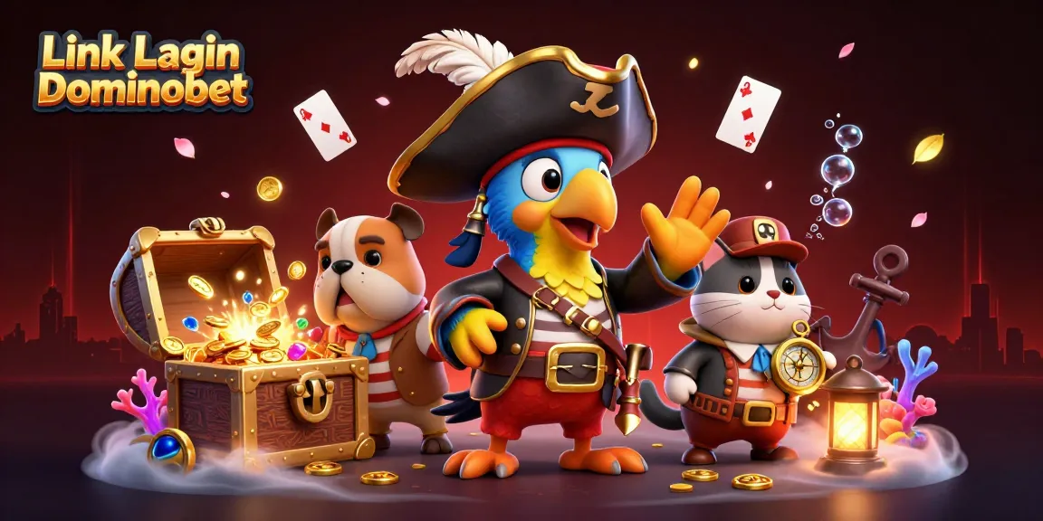 Experience the excitement of winning with Link Login Dominobet, showcased in a vibrant 3D casino scene.