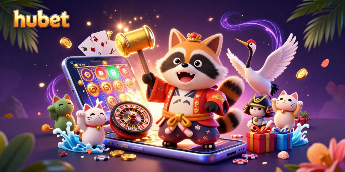 hubet offers a vibrant and immersive casino gaming experience with virtual slot games and cheerful characters.