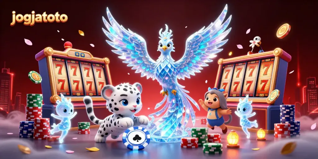 Spin and win at jogjatoto's vivid casino, where an ice phoenix and snow leopard inspire big jackpots.