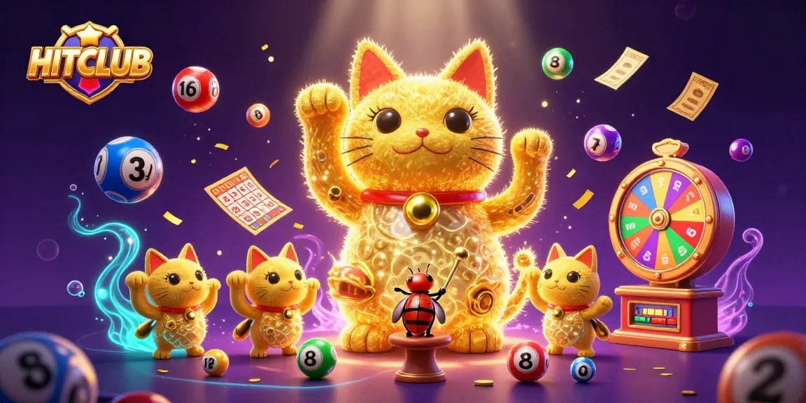 Win big with HITCLUB in an enchanting casino scene featuring lottery excitement.