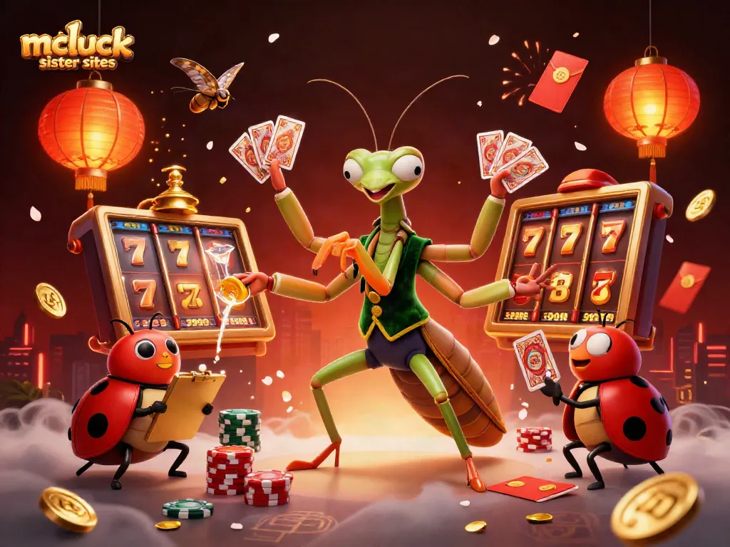 Play exciting games at mcluck sister sites, featuring vibrant characters and dynamic casino elements.