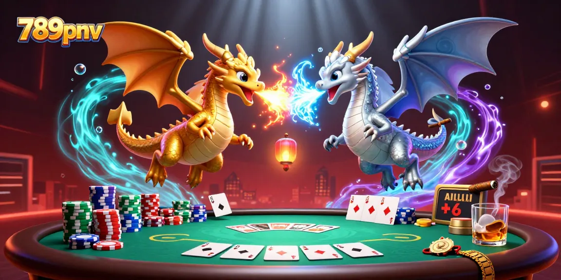 Play thrilling poker with 789pnv's epic dragon showdown and vibrant casino atmosphere.