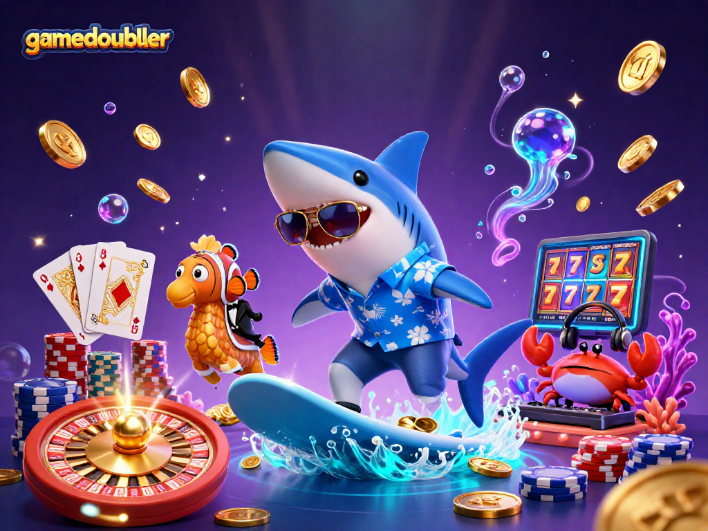 Experience the thrill of gamedoubler with a vibrant underwater casino scene featuring animated characters and casino elements.