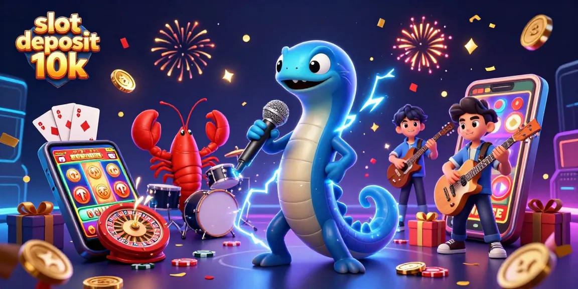 Engage in thrilling gameplay on slot deposit 10k at a vibrant underwater casino with characters and exciting elements.