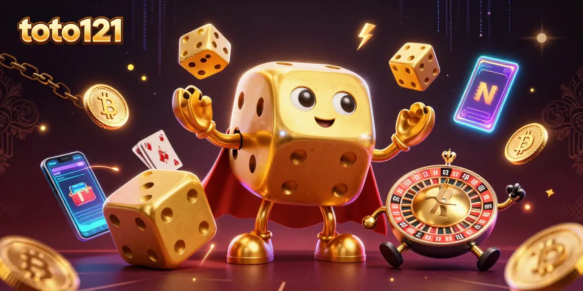 Experience thrilling gameplay with toto121's vibrant casino characters in an energetic 3D illustration.