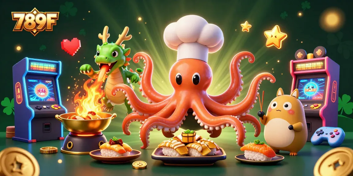 Experience gaming excitement at 789F with vibrant characters and colorful casino elements.