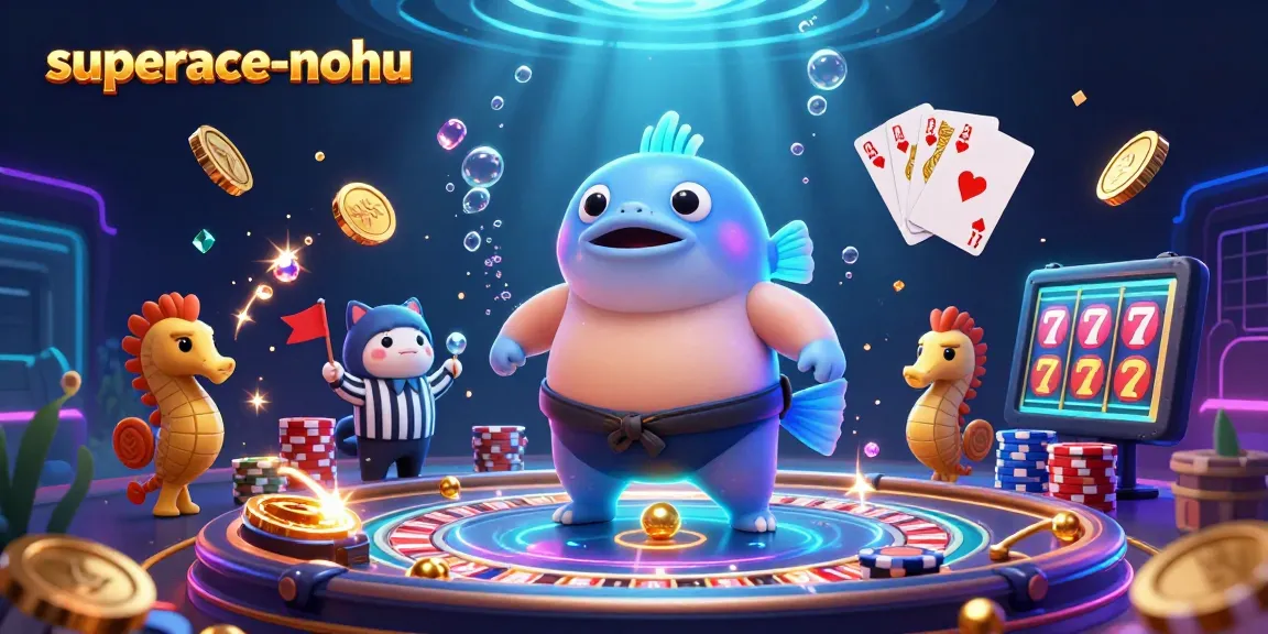 Experience superace-nohu with a vibrant underwater casino featuring a blowfish and exciting game elements.
