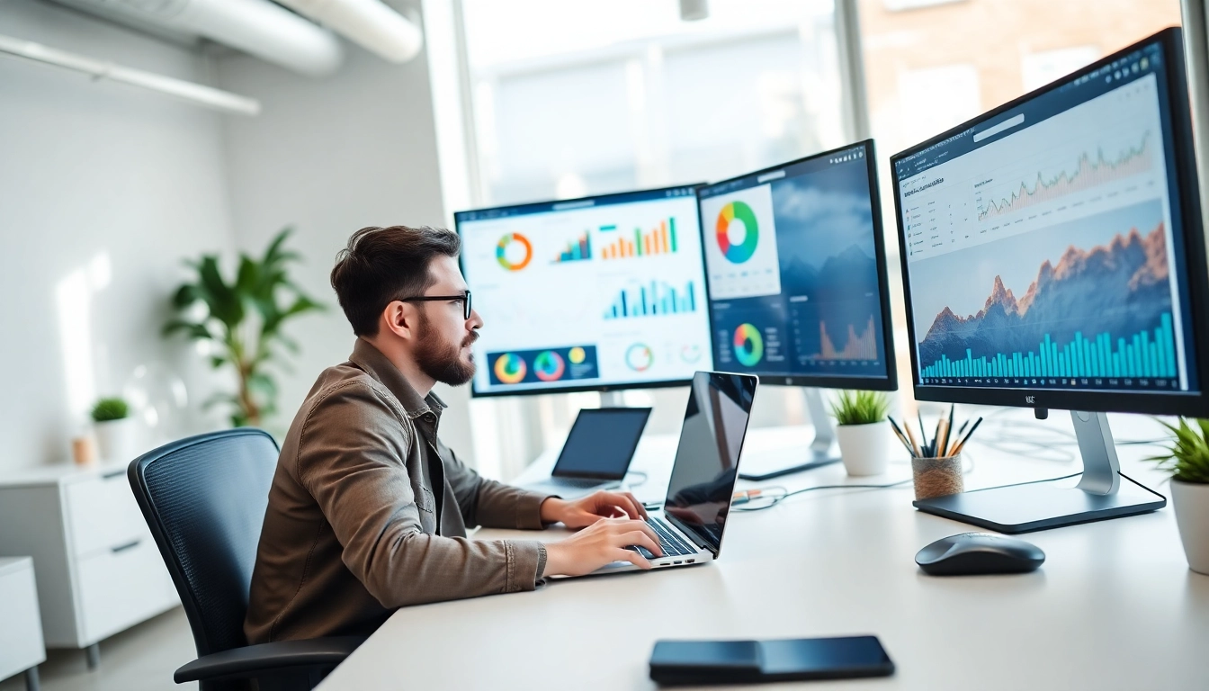 Showcasing Shopify store development with a developer engaged in a workspace