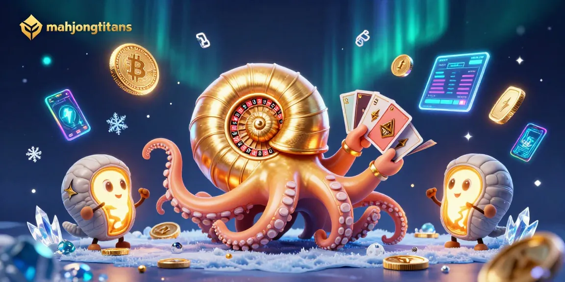 Experience mahjongtitans as the giant nautilus with glowing companions deals winning hands in this vibrant casino scene.