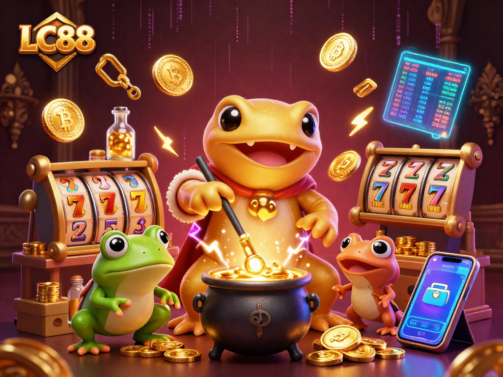 Experience thrilling slots and casino magic at LC88, with dynamic gold-transmuting characters!