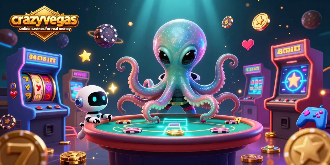 Experience exciting gameplay at crazyvegas online casinos for real money with colorful slot machines and alien characters.