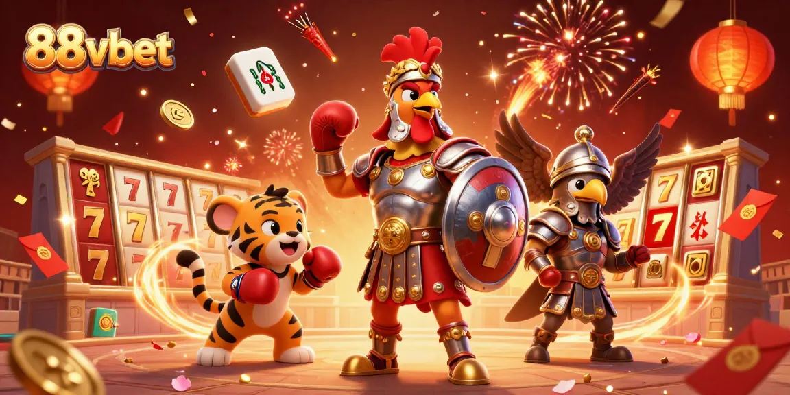 Engage with the thrilling world of 88vbet, where a gladiator rooster embodies casino excitement!