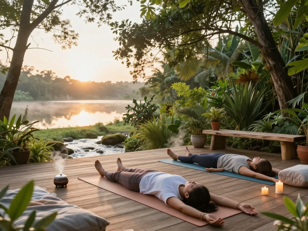 Individual practicing yoga in a serene setting, mantra88 promoting mindfulness